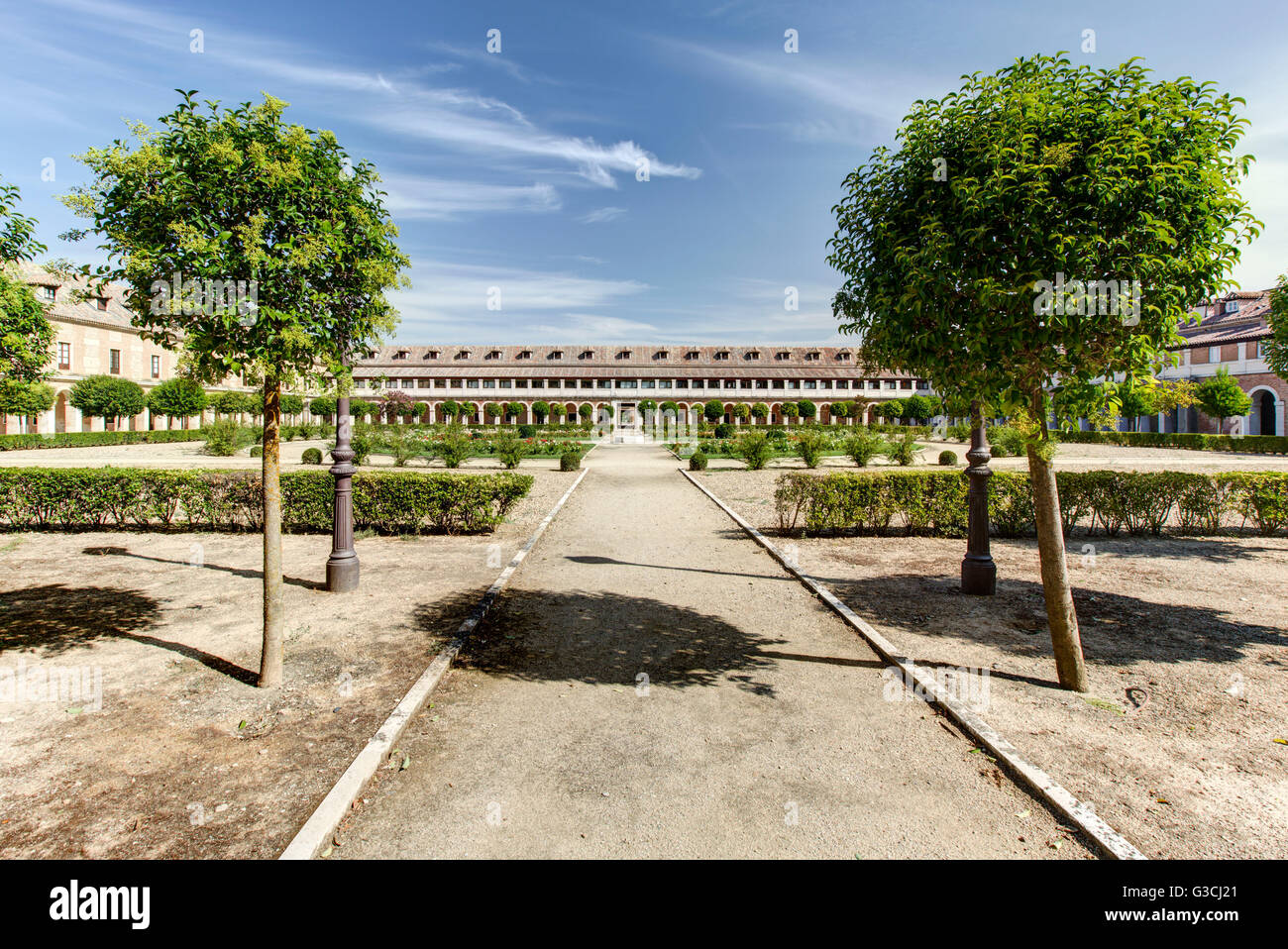 Garden, courtyard of the Casa de Oficios y Caballeros, Aranjuez, Spain, Europe Stock Photo