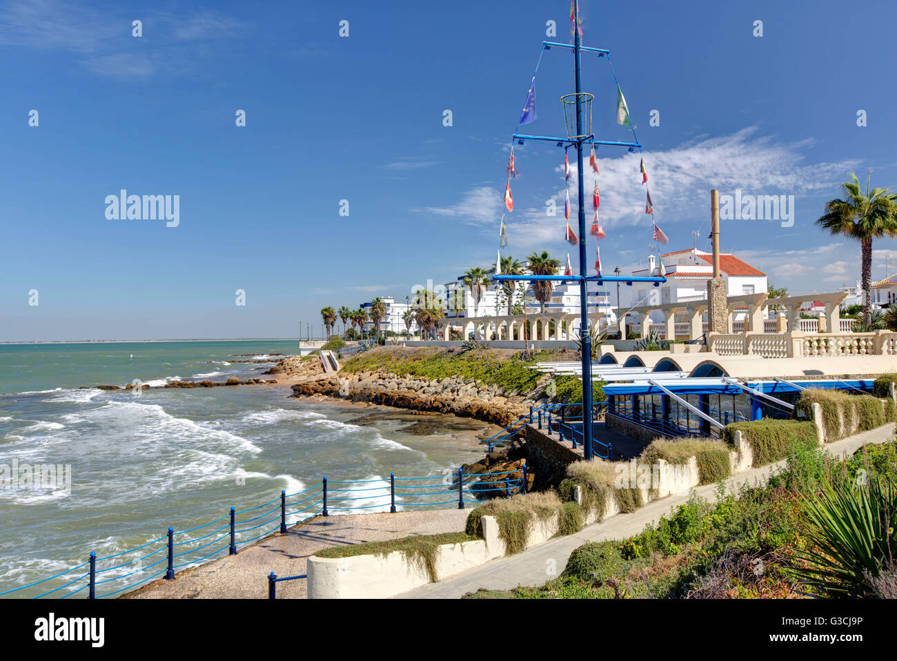 Seafront in Chipiona, Costa de la Luz, Andalusia, Spain, Europe Stock Photo