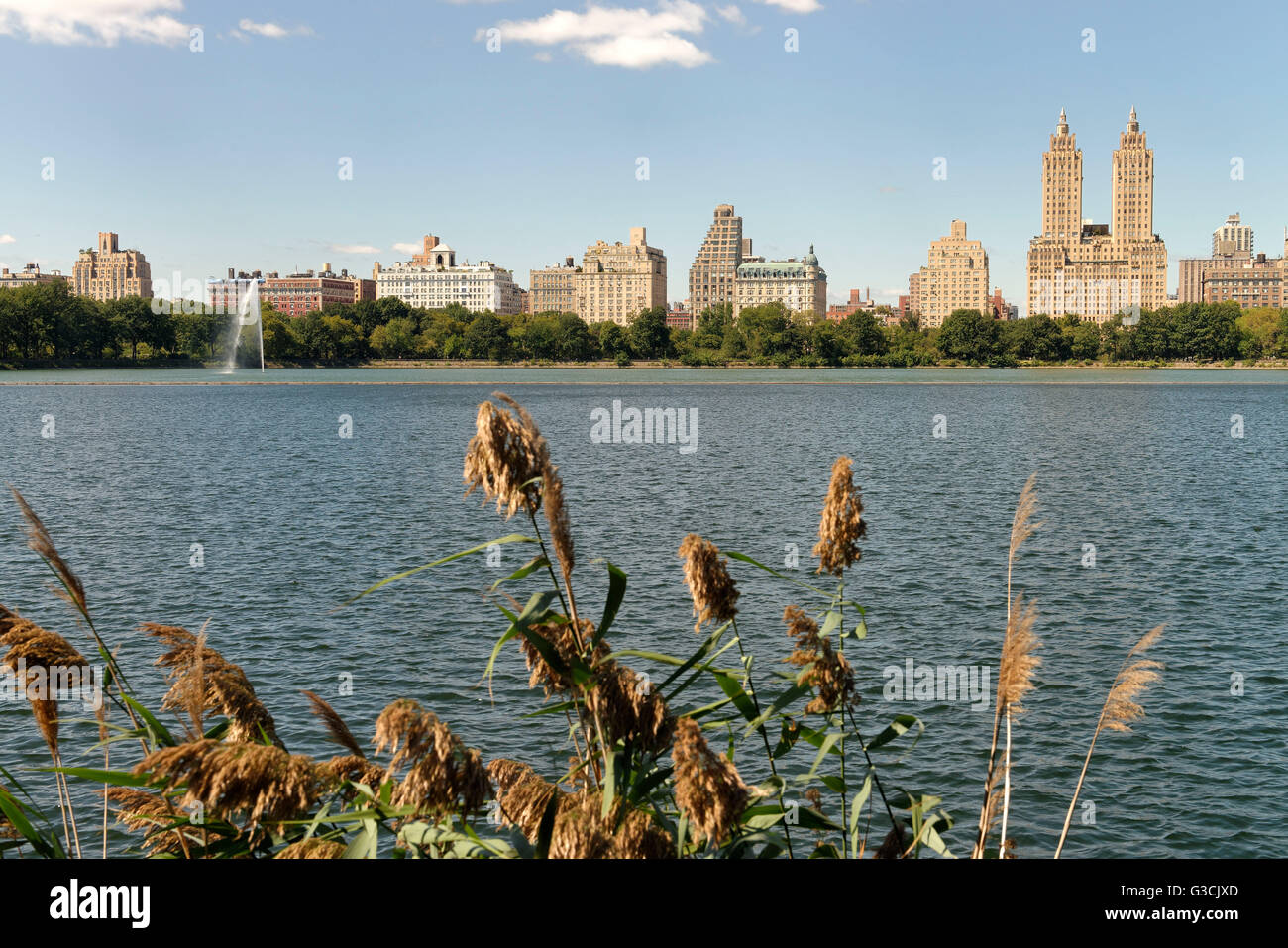 Central Park with The San Remo appartment house, Downtown, New York City, Manhattan, USA Stock Photo