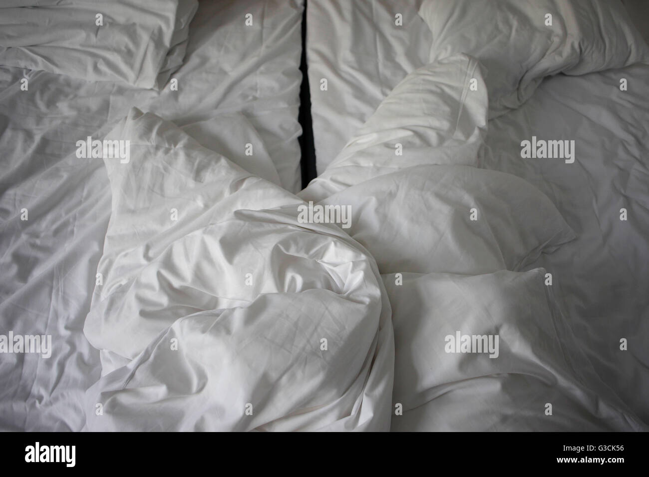 Europe, Sweden, bed, linen, sheets Stock Photo