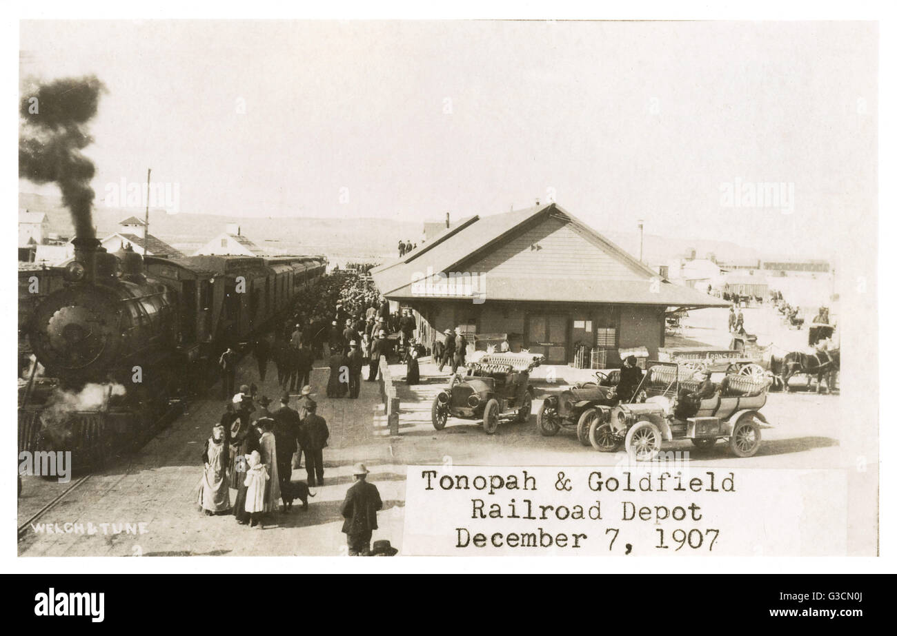Tonopah & Goldfield Railroad Depot, Nevada, USA Stock Photo
