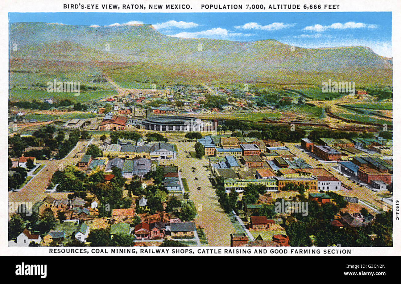 Aerial view of Raton, New Mexico, USA Stock Photo - Alamy