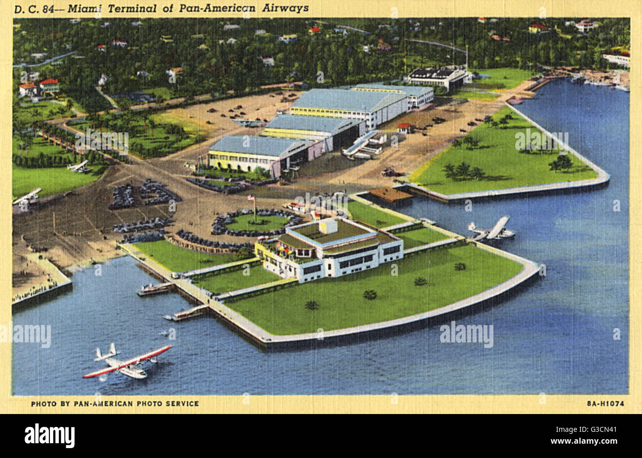 Aerial view of the PanAmerican Airways terminal, Miami, Florida, USA