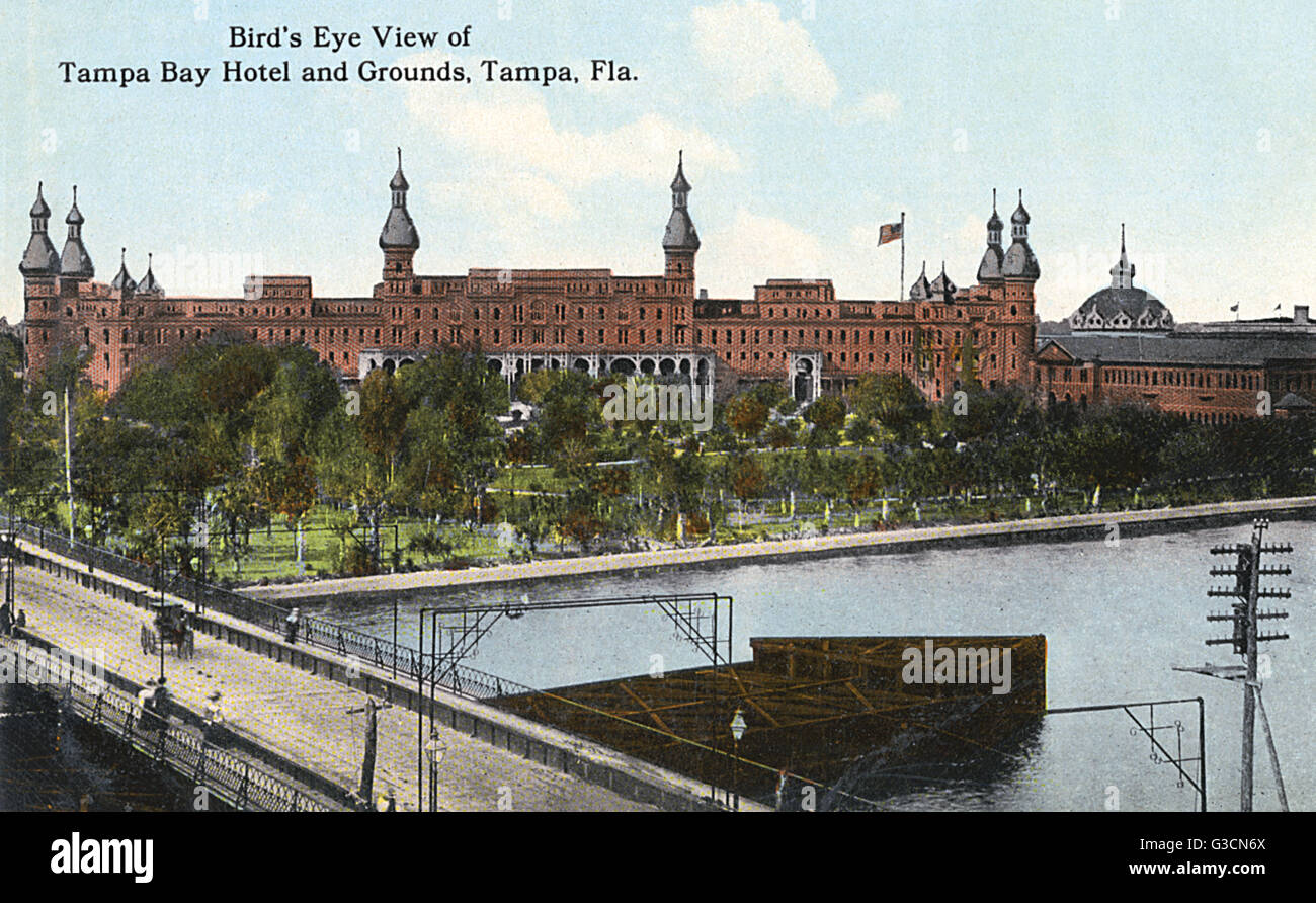 Tampa Bay Hotel and grounds, Tampa, Florida, USA.  The hotel is in Moorish Revival style.      Date: circa 1915 Stock Photo