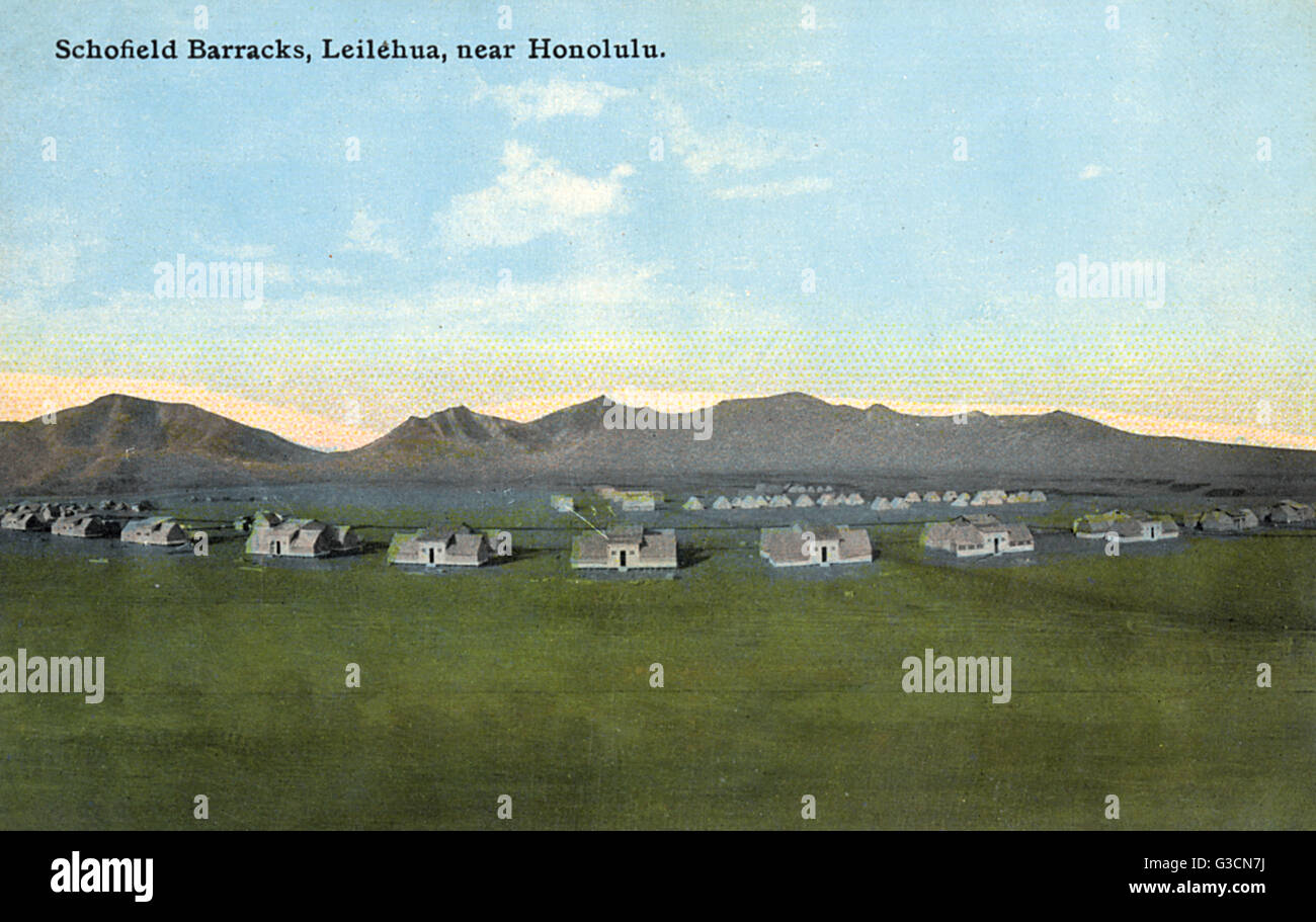 Schofield Barracks, Leilehua, near Honolulu, Hawaii, USA Stock Photo