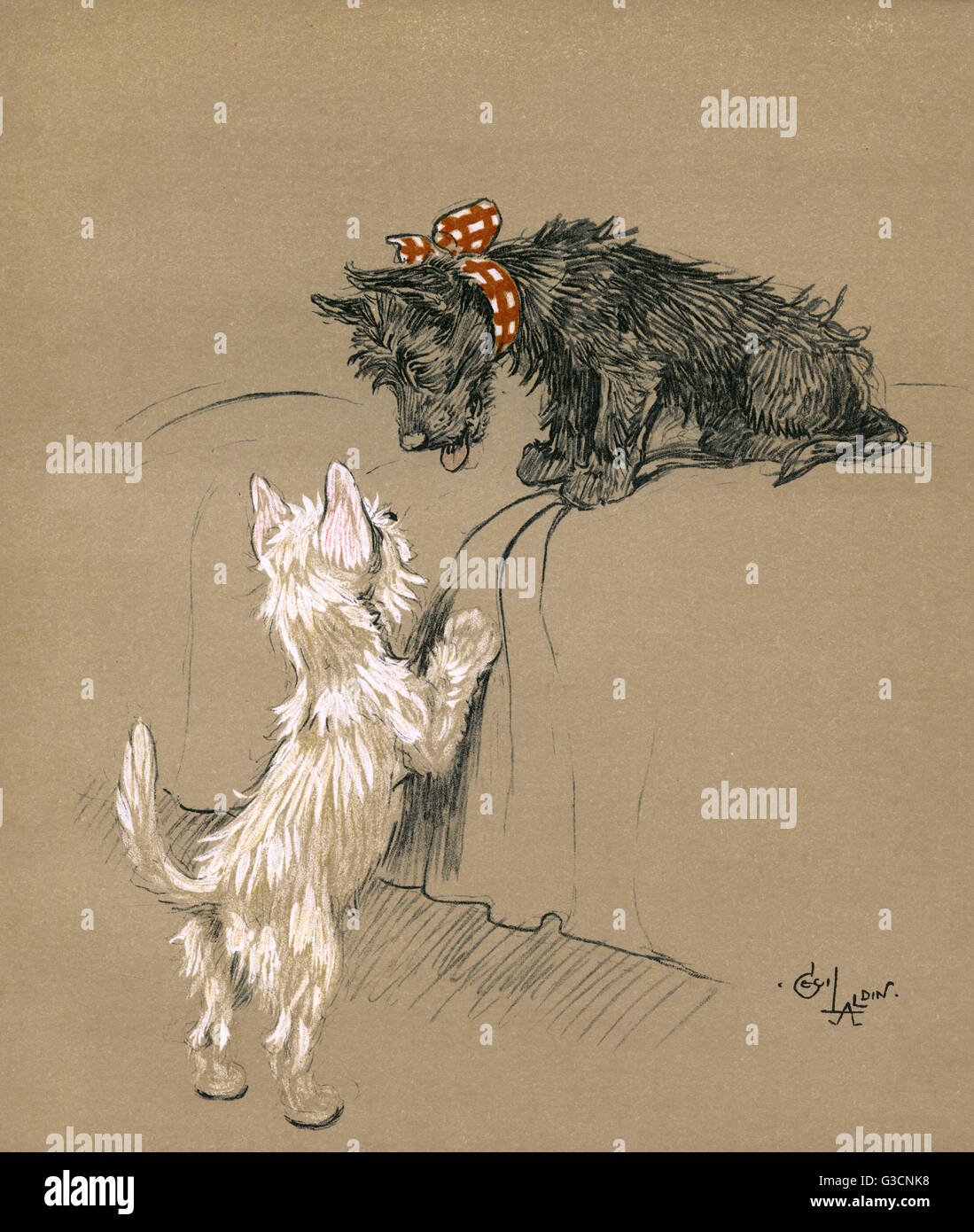 Illustration by Cecil Aldin Mac and Peggy making themselves