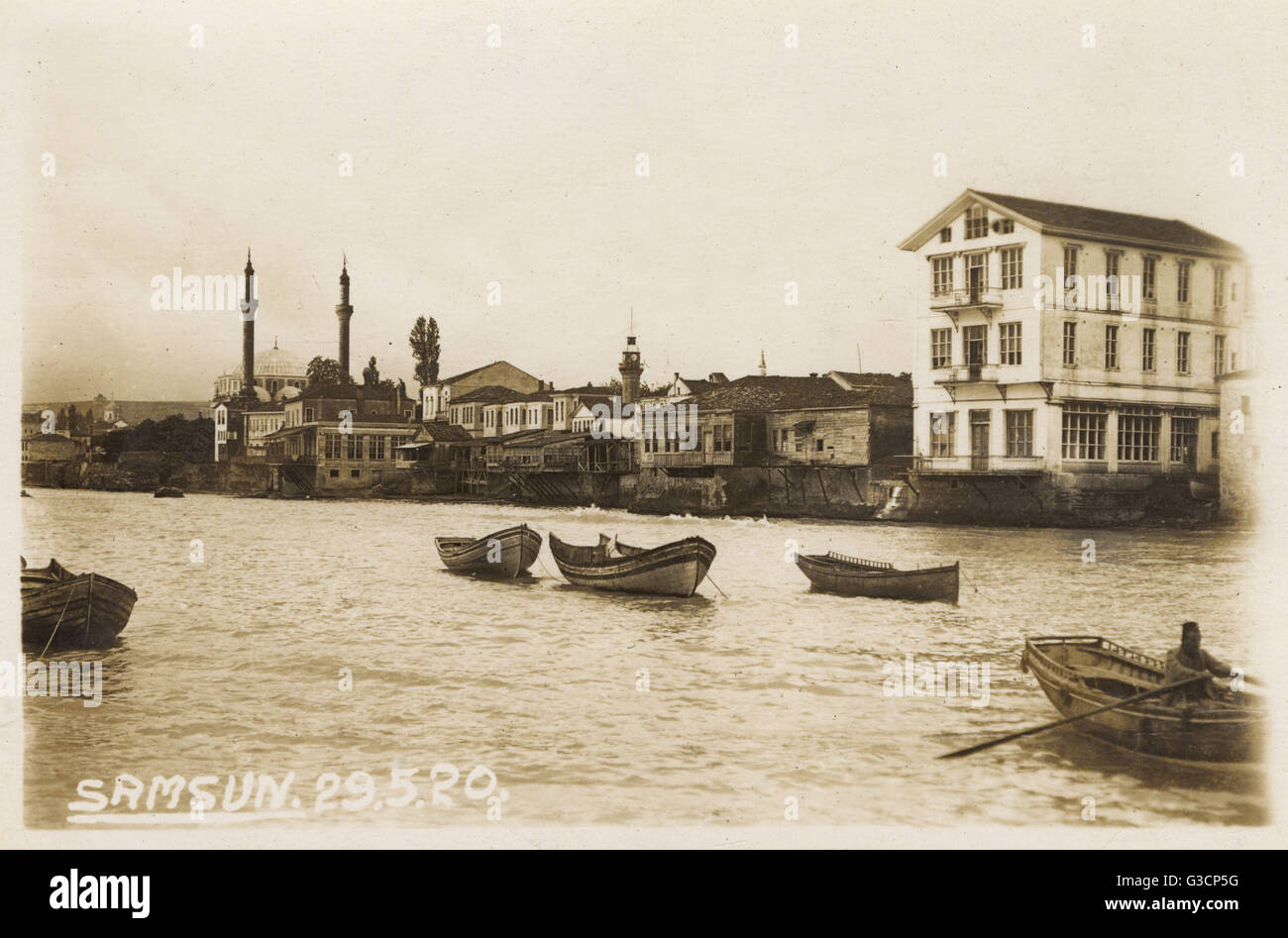 Samsun, Turkey, on the coast of the Black Sea. Capital of Samsun Province  and important Port. Former Greek colony (BC). Captured by Seljuks in 1200.  A Genoese trading post - taken by