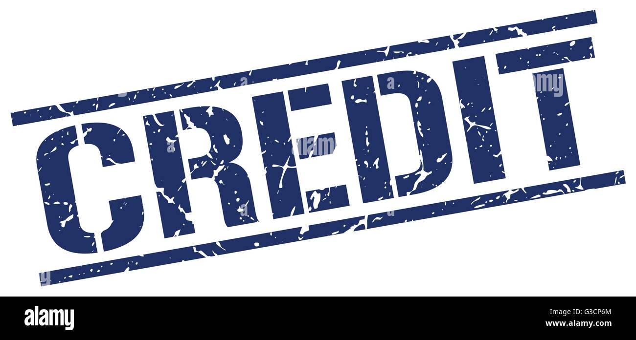 credit blue grunge square vintage rubber stamp Stock Vector Image & Art ...