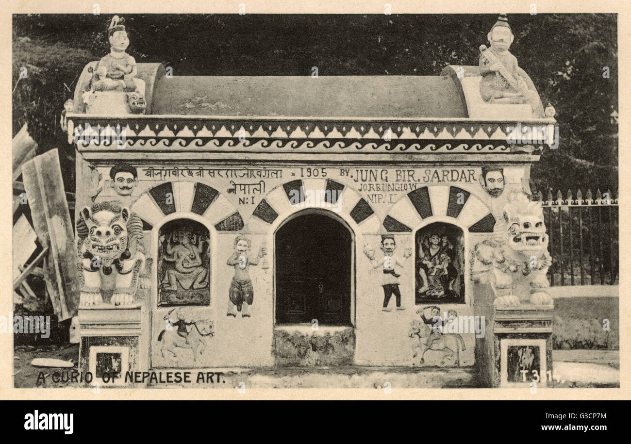 Nepalese Art Curio - made by Jung Bir. Sardar     Date: 1905 Stock Photo