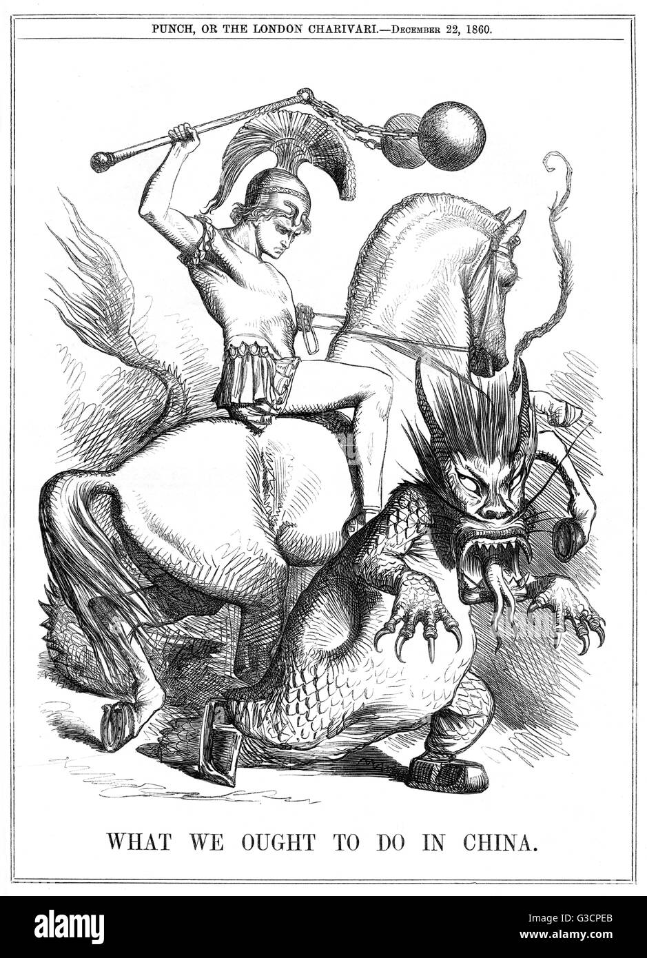 Cartoon, What we ought to do in China 1860 Stock Photo