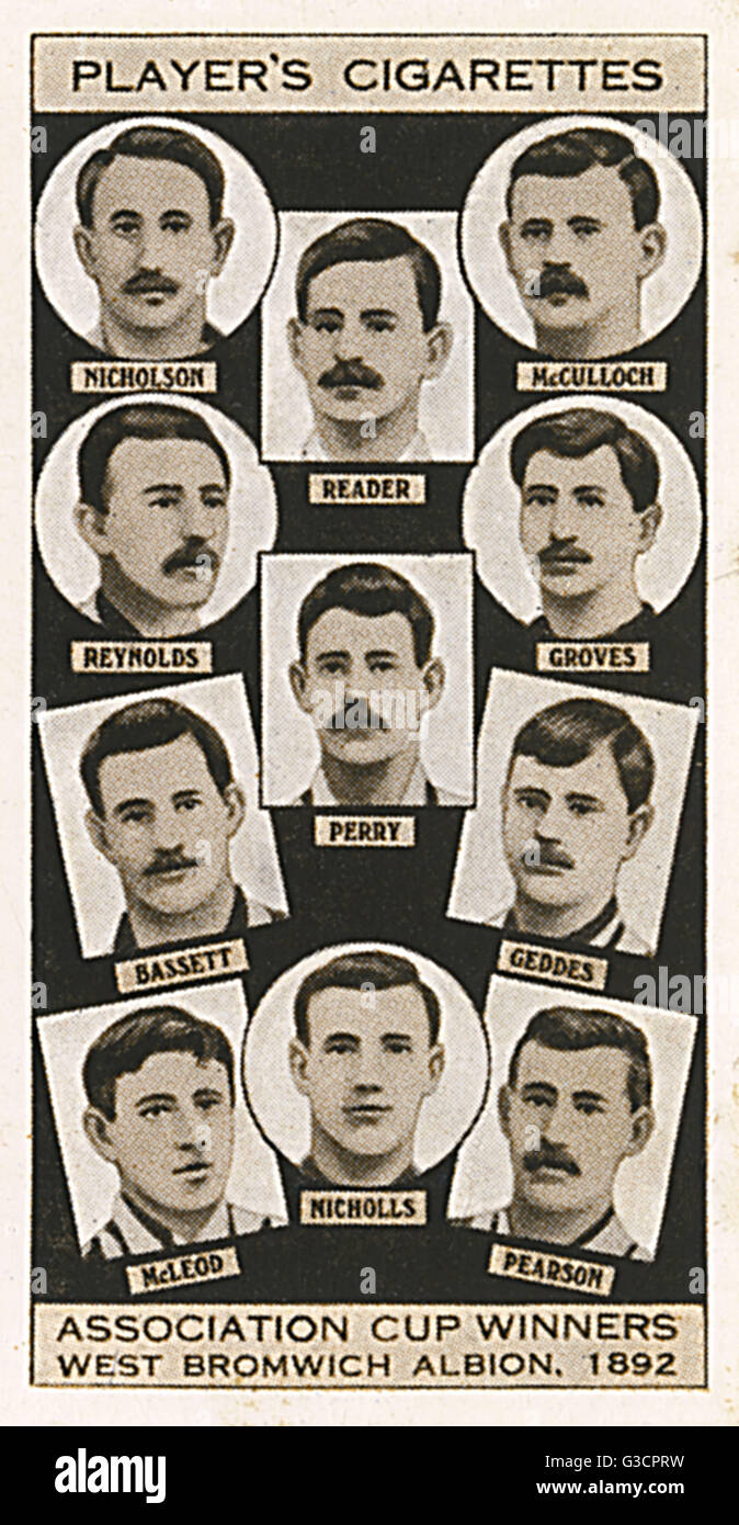 FA Cup winners in 1892, West Bromwich Albion. This FA Cup final against