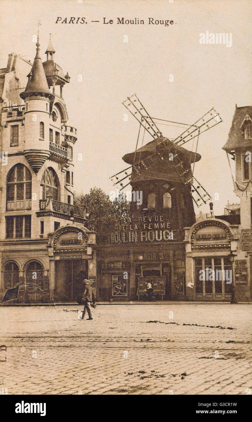 Moulin Rouge nightclub and revue in Paris Stock Photo