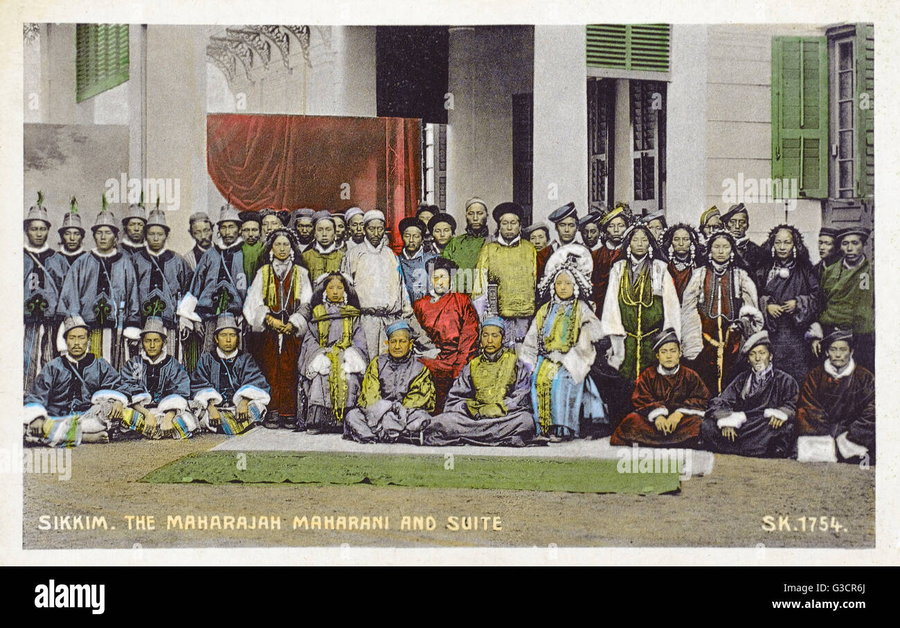 Sikkim A Landlocked Indian State Located In The Himalayas The Maharajah Maharani And Suite Date Circa 1910s Stock Photo Alamy