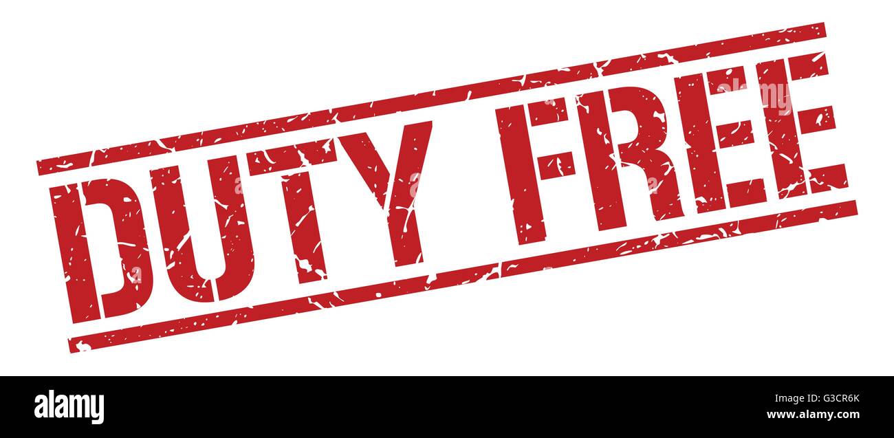 duty free red grunge square vintage rubber stamp Stock Vector Image ...