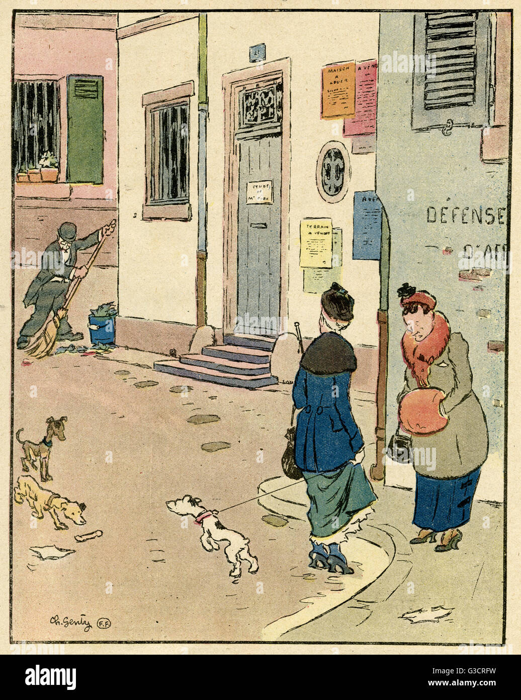 Cartoon, Replacing the maid, WW1 Stock Photo