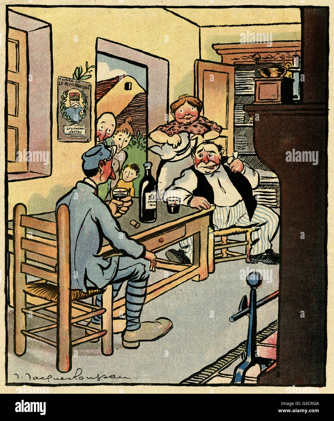 Cartoon, To the bitter end, WW1 Stock Photo