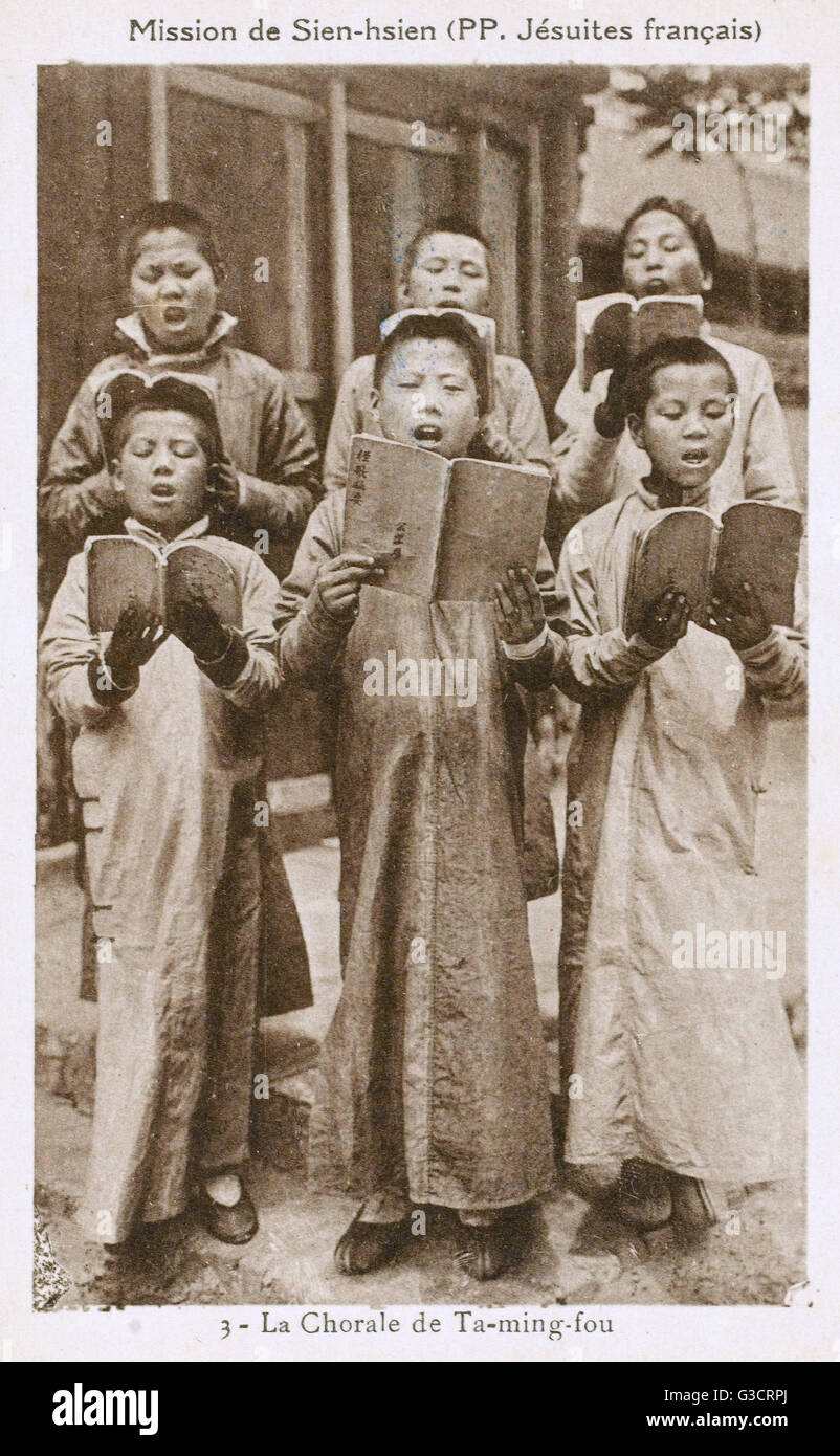 China - Xianxian - French Jesuit Mission - Children's Choir Stock Photo