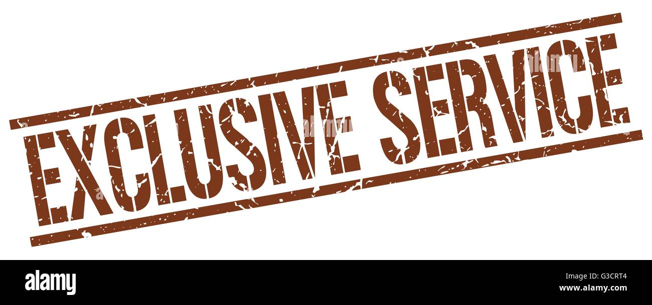 exclusive service brown grunge square vintage rubber stamp Stock Vector ...