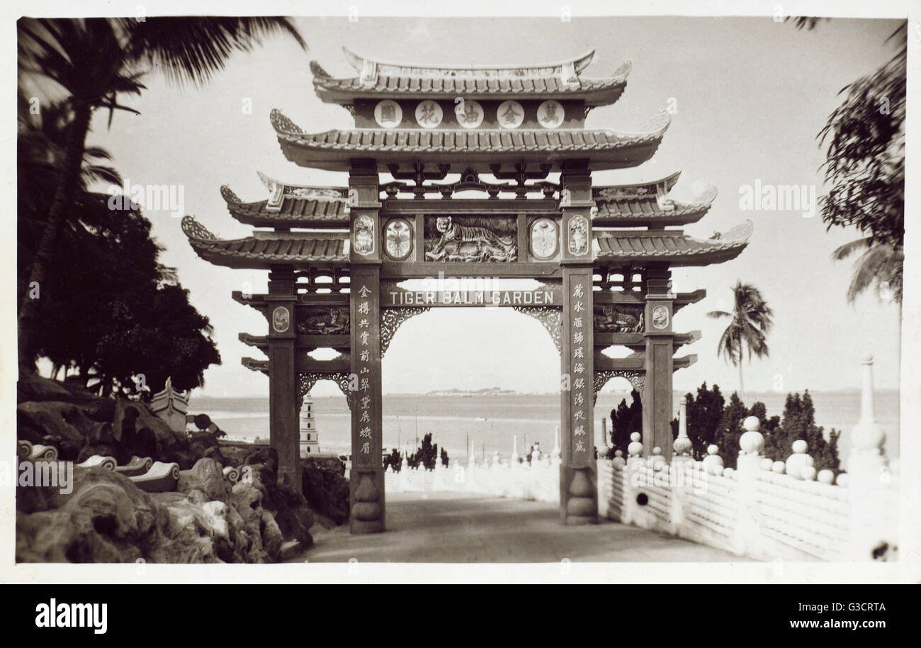 Singapore - Tiger Balm Garden (Haw Par Villa theme park), built in 1937     Date: circa 1938 Stock Photo