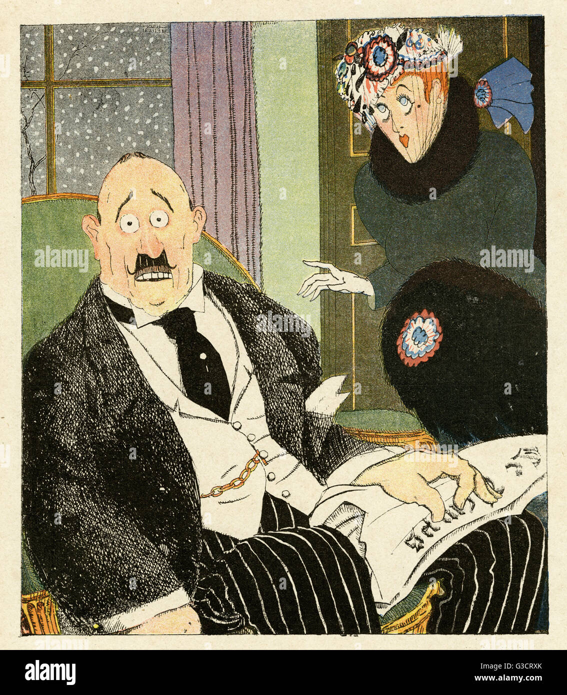 Cartoon, Betrayal, WW1 Stock Photo