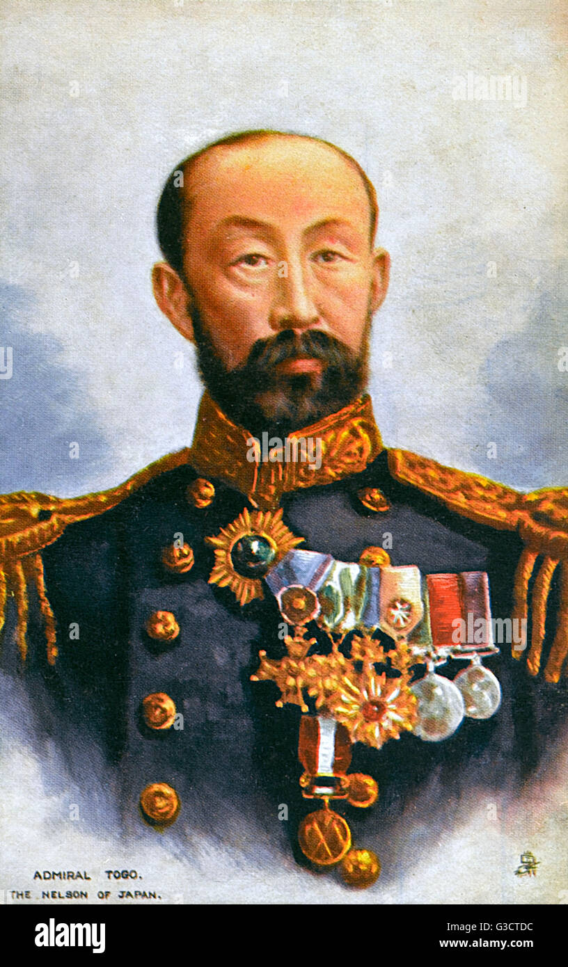 Marshal-Admiral Marquis Togo Heihachiro, Japanese Naval Hero Stock Photo