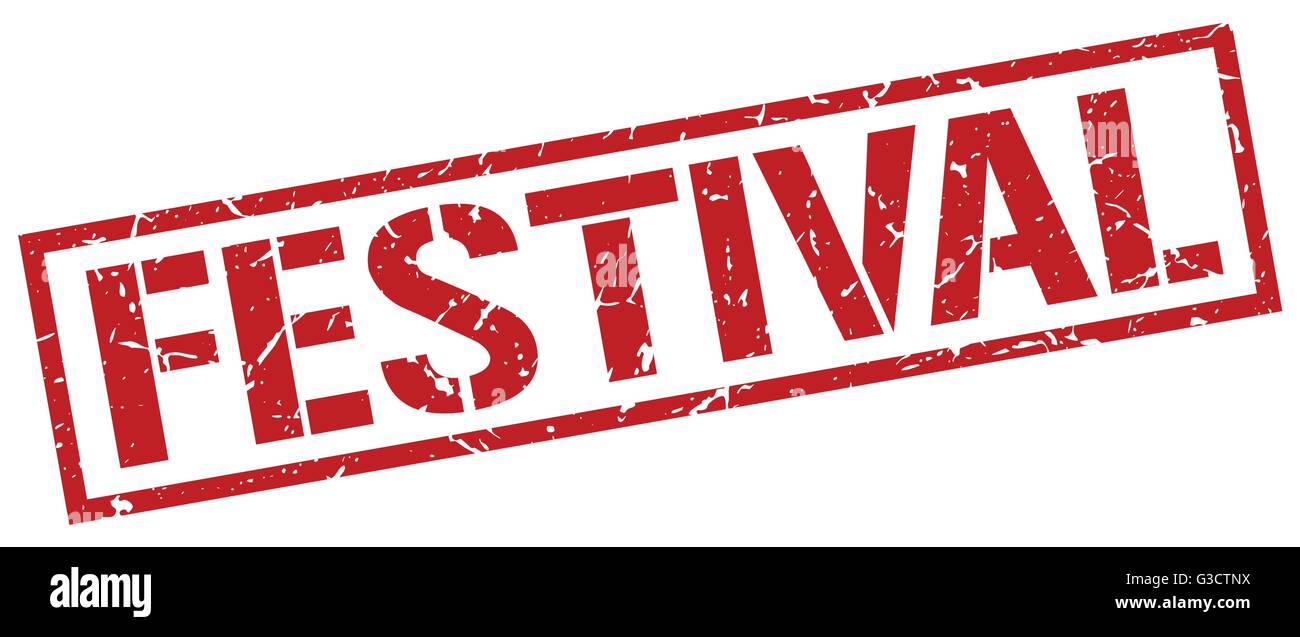 festival red grunge square vintage rubber stamp Stock Vector Image ...