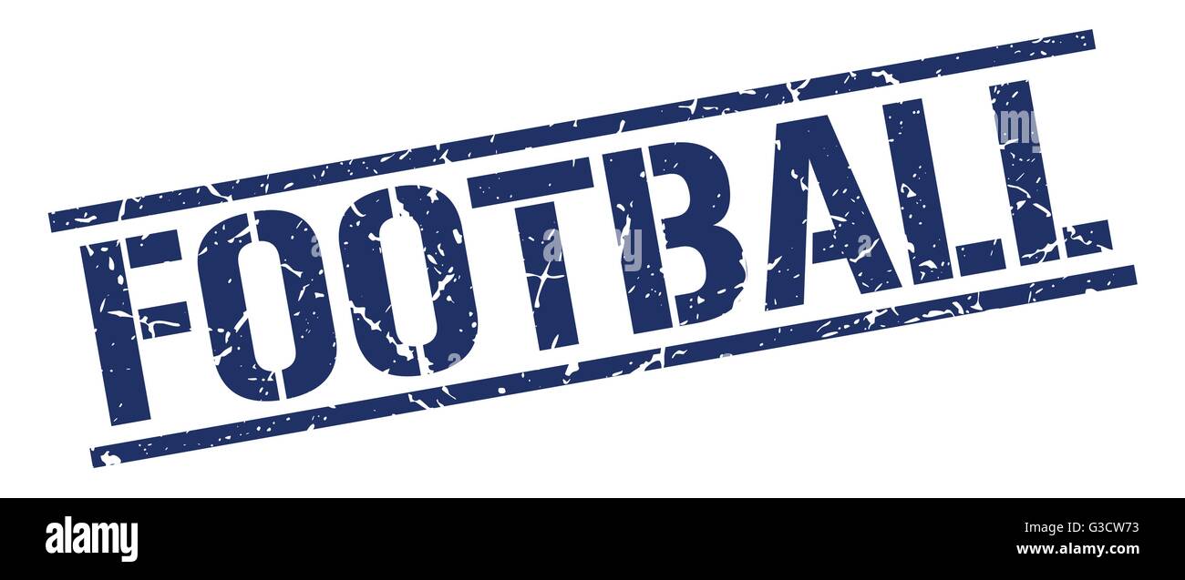 football blue grunge square vintage rubber stamp Stock Vector Image ...