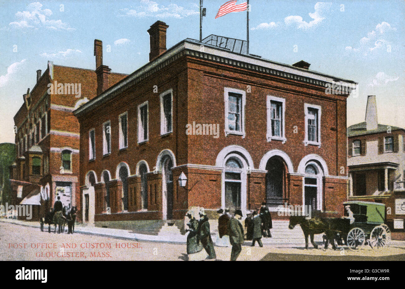 Post Office and Custom House, Gloucester, Massachusetts, USA Stock Photo