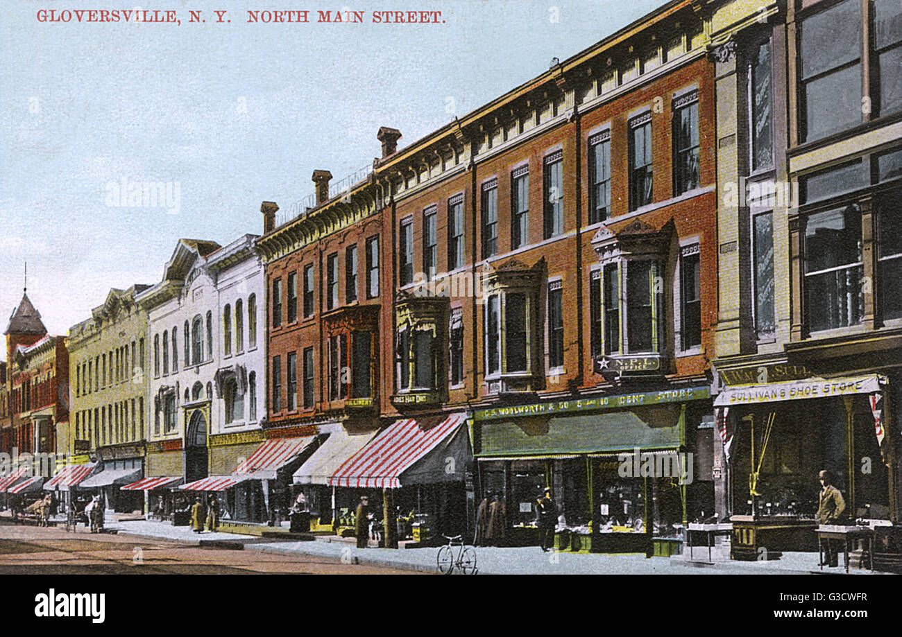North Main Street, Gloversville, New York State, USA Stock Photo