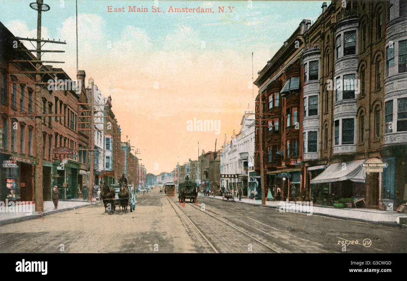 East Main Street, Amsterdam, New York State, USA Stock Photo Alamy