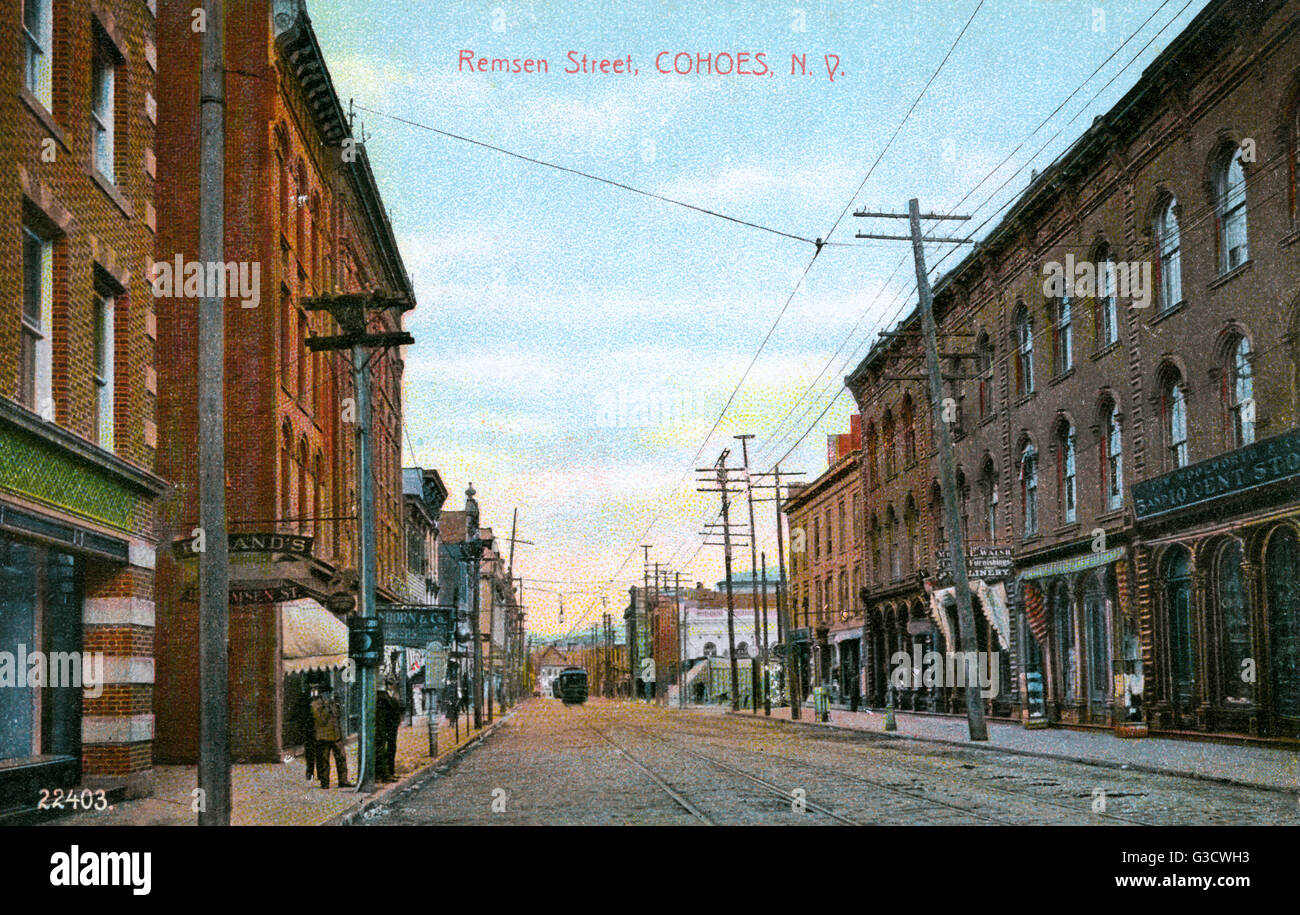 Remsen Street, Cohoes, New York State, USA Stock Photo