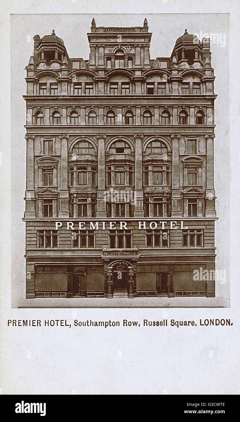 Premier Hotel, 150 Southampton Row, Russell Square, Bloomsbury, London - now called New Premier House.     Date: circa 1914 Stock Photo