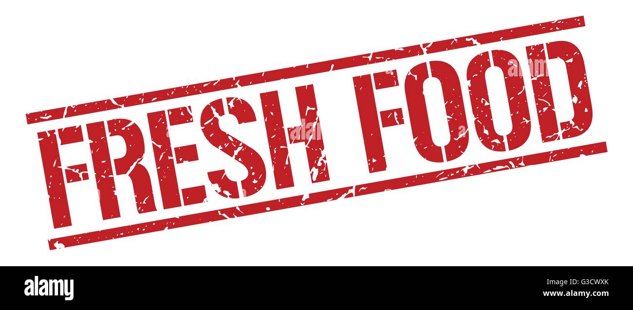 fresh food red grunge square vintage rubber stamp Stock Vector Image ...