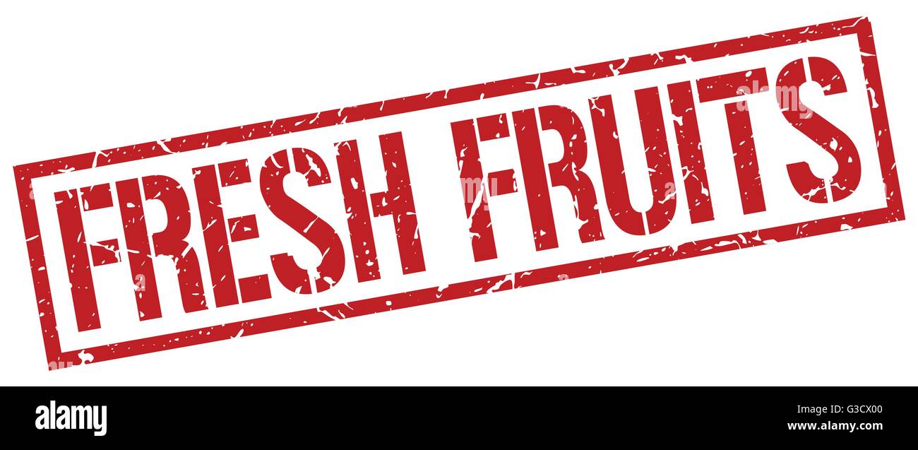 fresh fruits red grunge square vintage rubber stamp Stock Vector Image ...