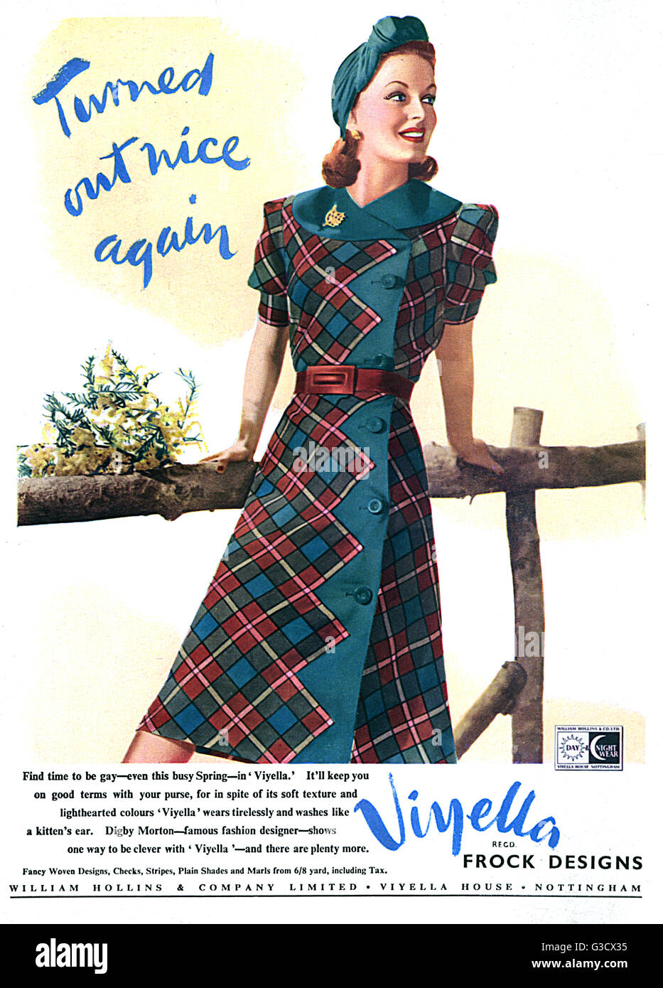 Advert for Viyella dress by Digby Morton, 1941 Stock Photo