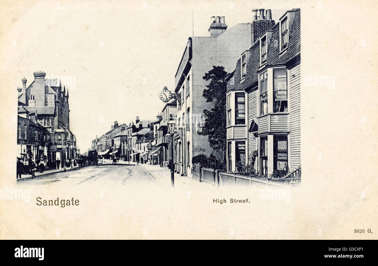 Sandgate, Kent High Street Date circa 1903 Stock Photo Alamy