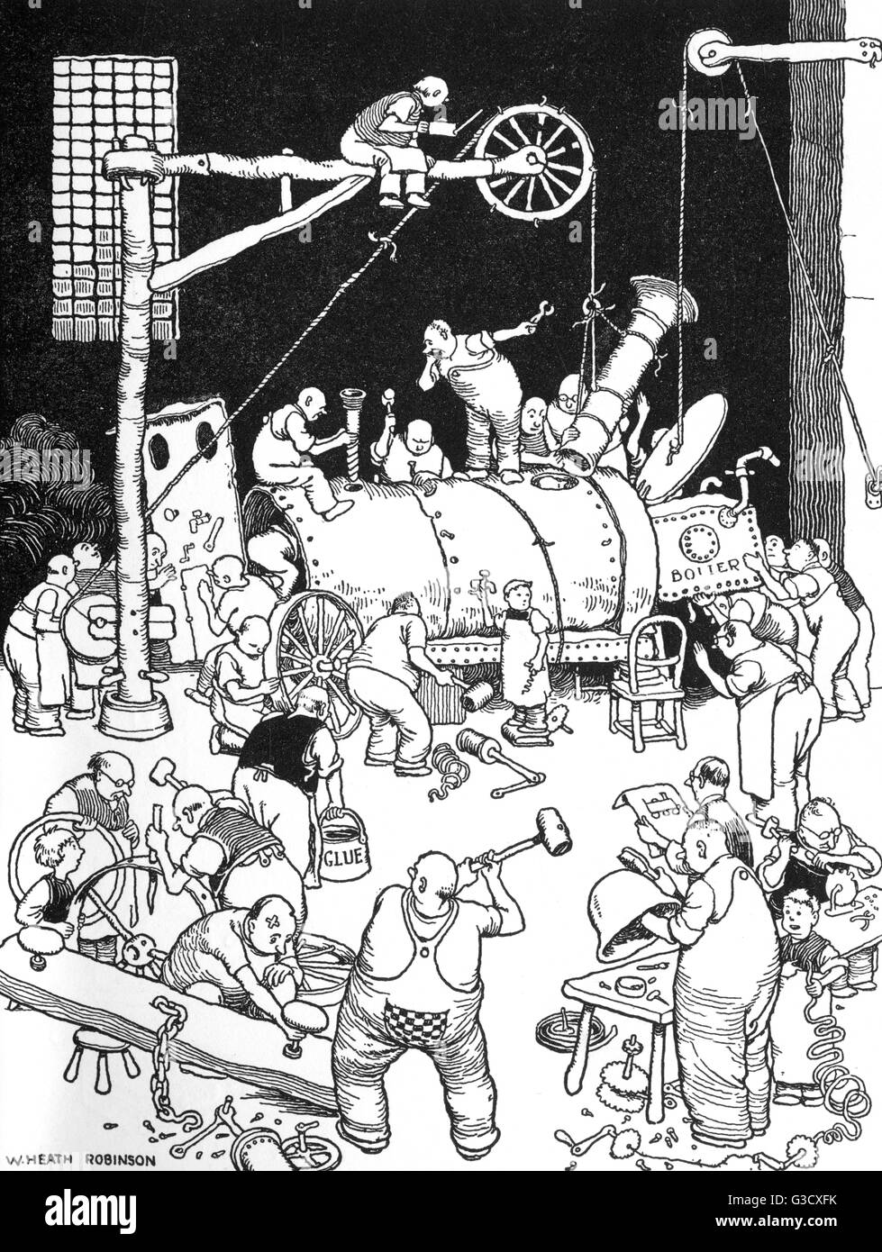 Illustration, Railway Ribaldry by W Heath Robinson Stock Photo