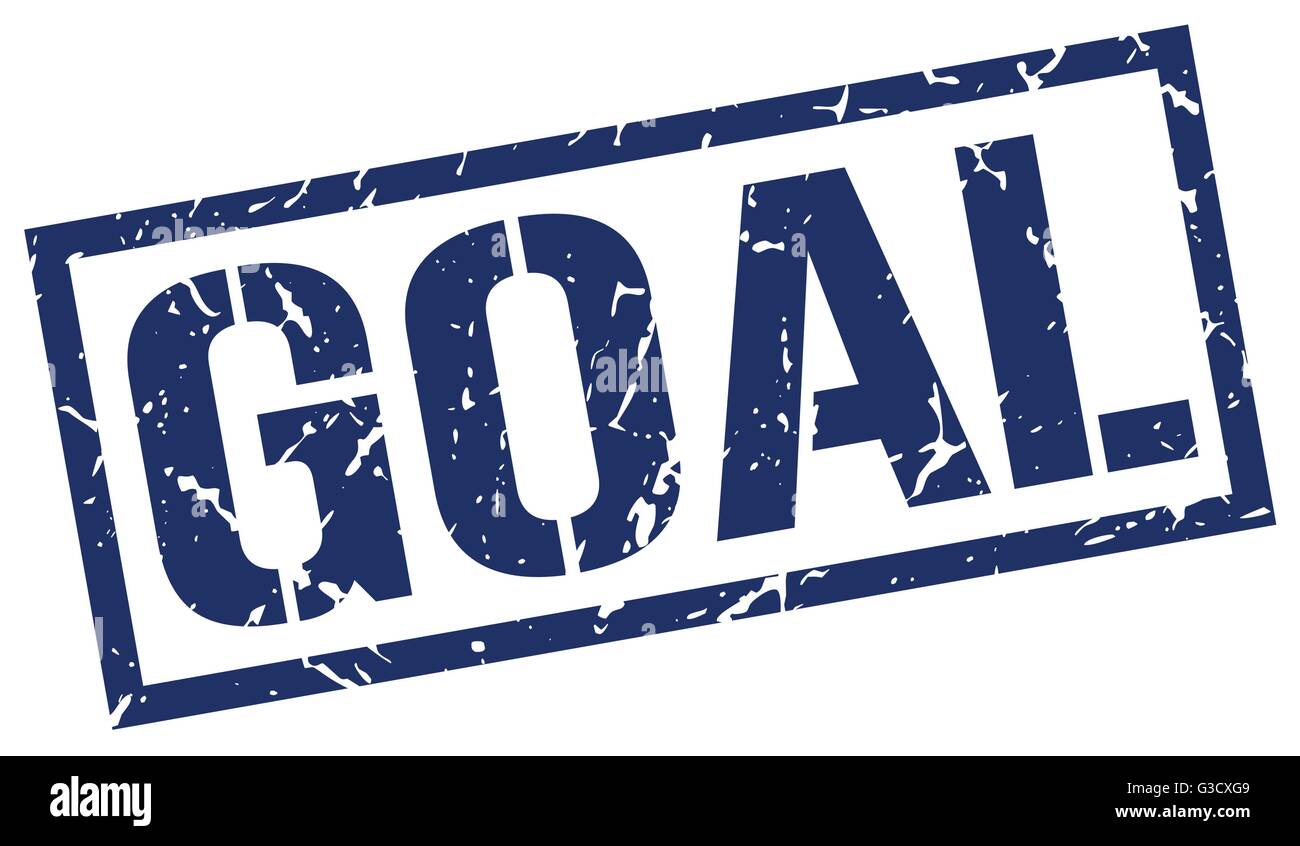 goal blue grunge square vintage rubber stamp Stock Vector Image & Art ...