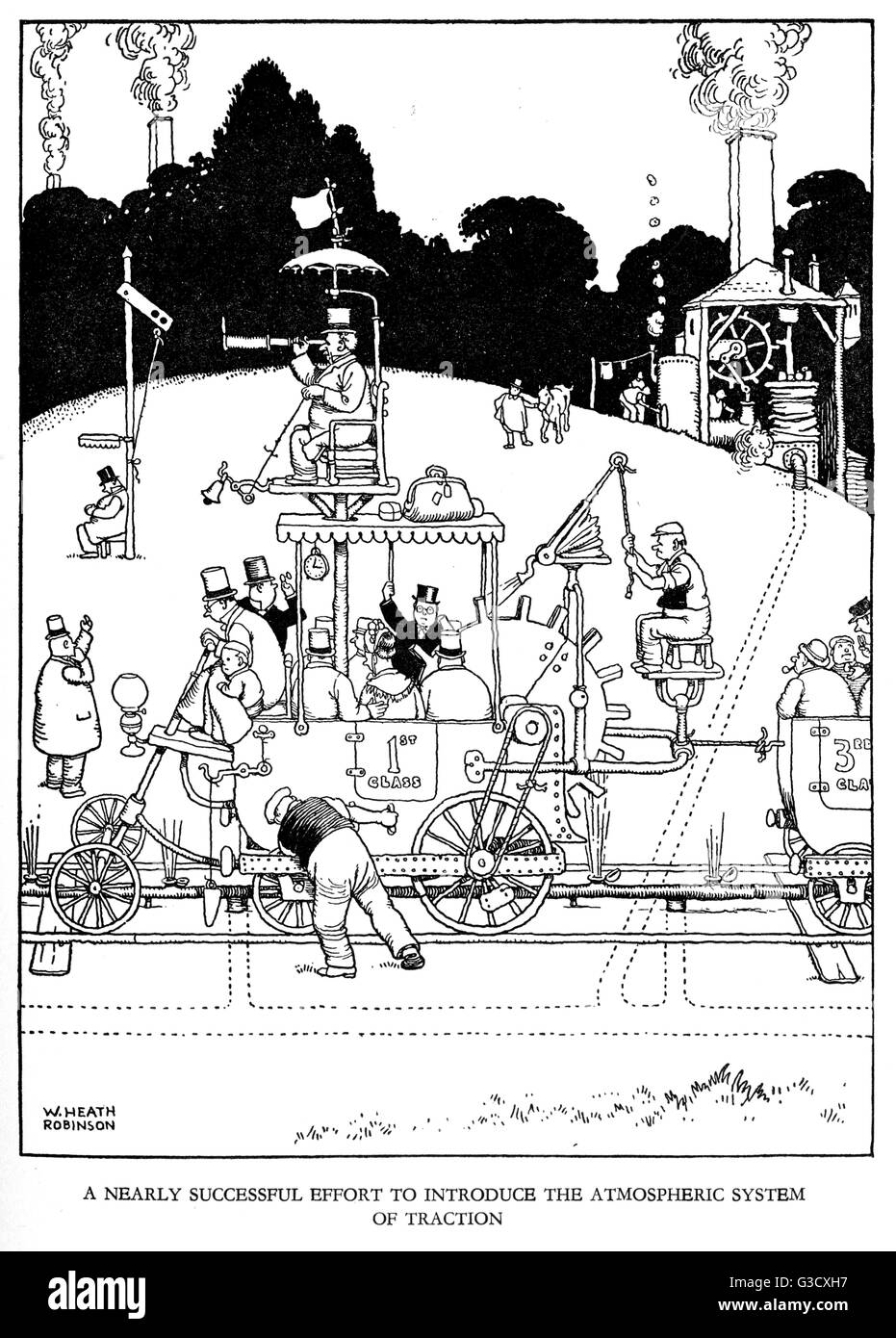 Illustration, Railway Ribaldry by W Heath Robinson Stock Photo