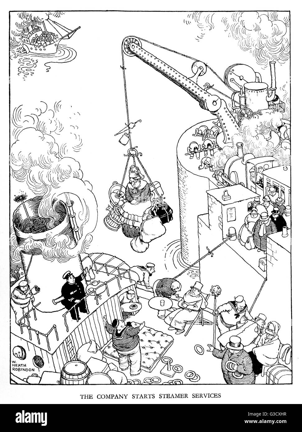 Illustration, Railway Ribaldry by W Heath Robinson Stock Photo