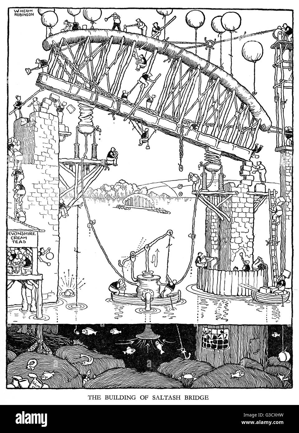Illustration, Railway Ribaldry by W Heath Robinson Stock Photo
