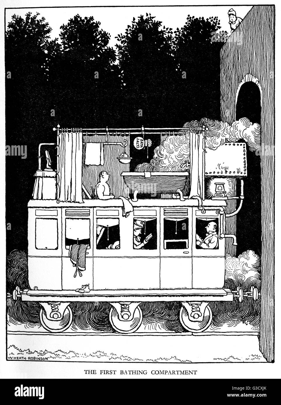 Illustration, Railway Ribaldry by W Heath Robinson Stock Photo