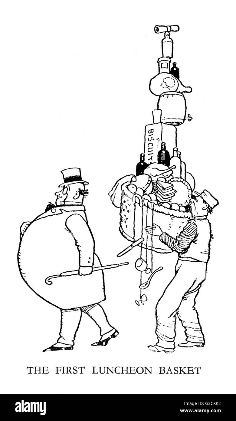 Vignette illustration, Railway Ribaldry by W Heath Robinson Stock Photo