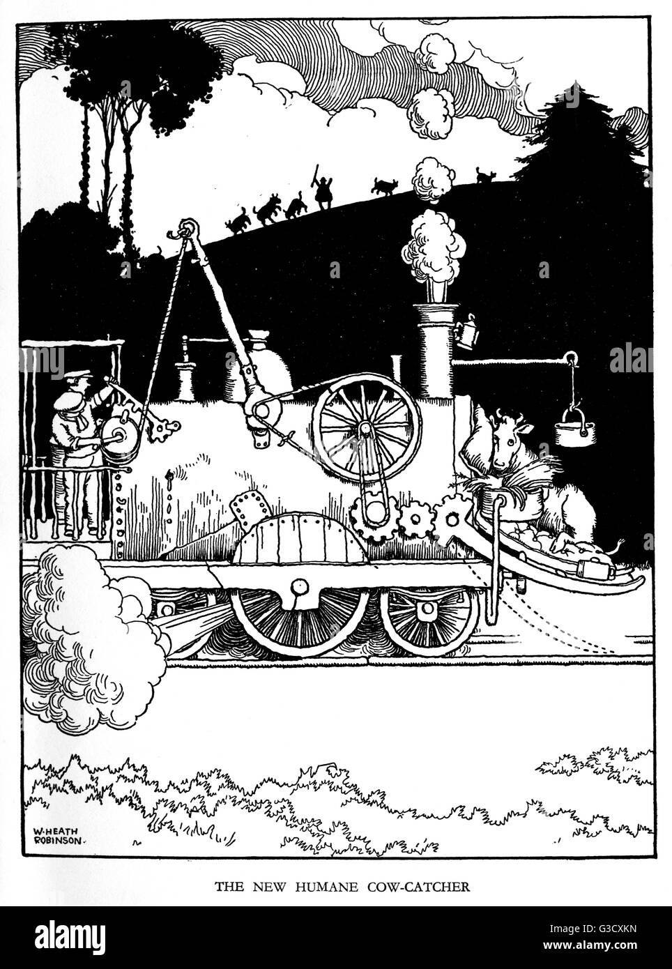 Illustration, Railway Ribaldry by W Heath Robinson Stock Photo