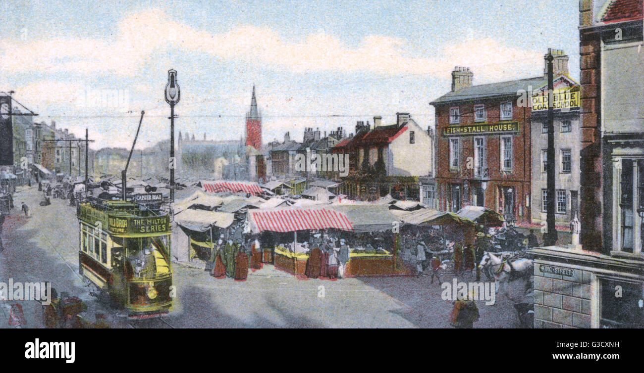Great Yarmouth, Norfolk - The Market Place Date: circa 1907 Stock Photo