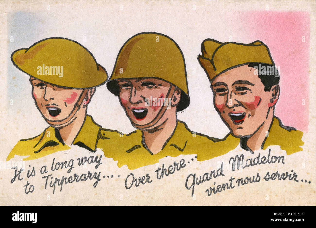 WW2 - Popular songs of the Allies - Patriotic card Stock Photo