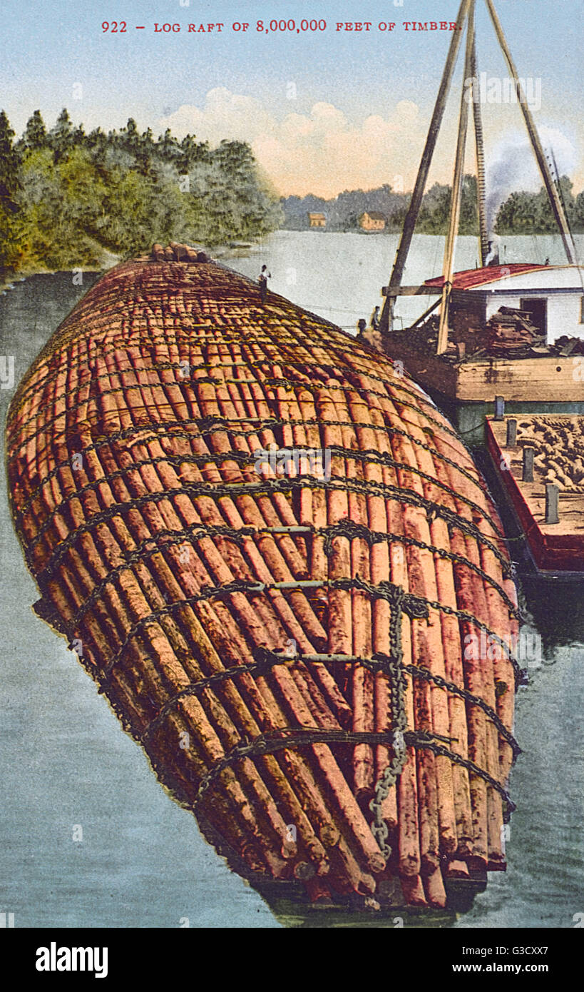 Benson log raft Columbia River, USA Stock Photo Alamy