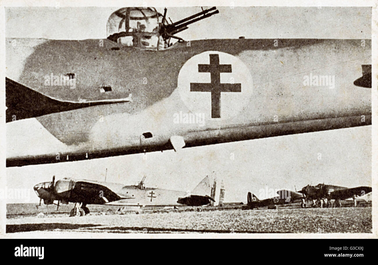 WW2 - Aircraft of the Free French 'Lorraine' Squadron, Libya Stock Photo