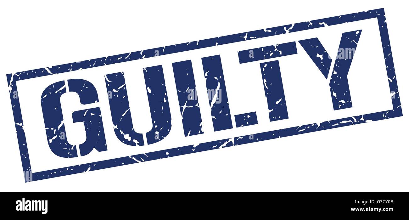 guilty blue grunge square vintage rubber stamp Stock Vector Image & Art ...