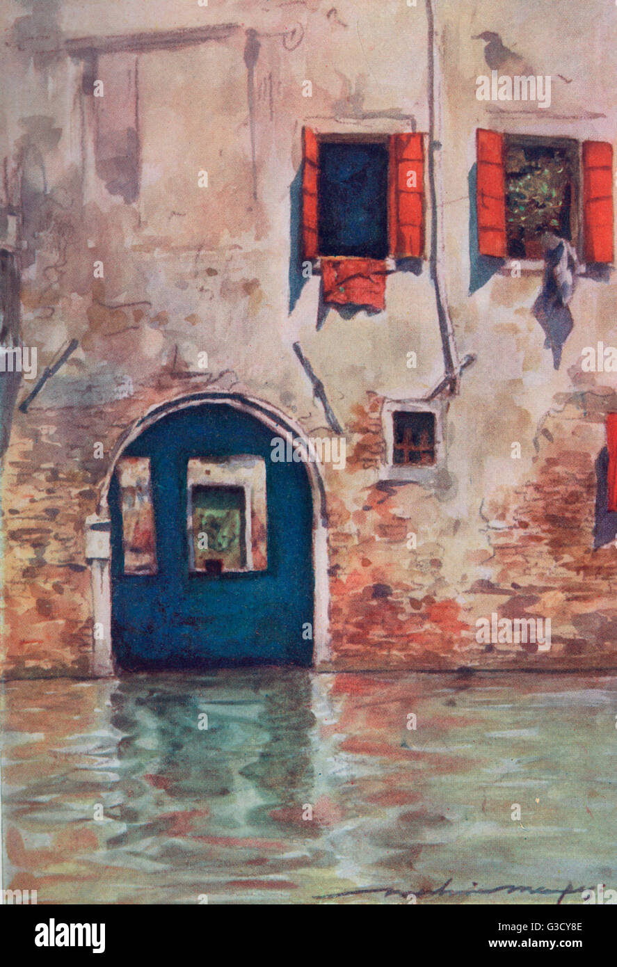 The house with the blue door - Venice, Italy Stock Photo - Alamy